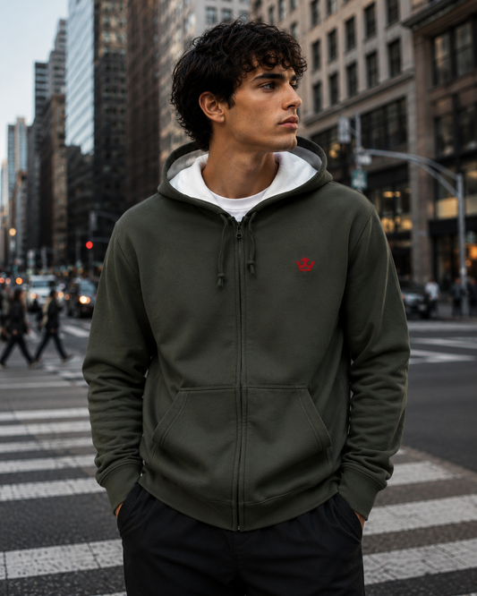 Independent Zip Heavyweight Hoodie_Army