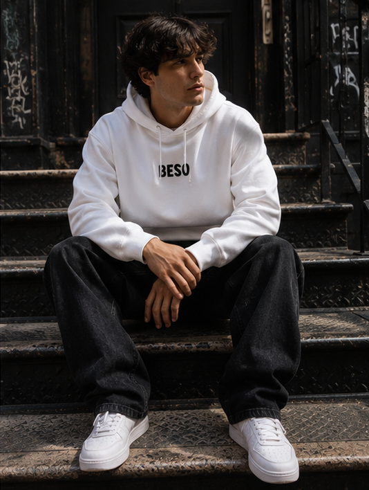 Heavyweight Pullover Hoodie White-Beso