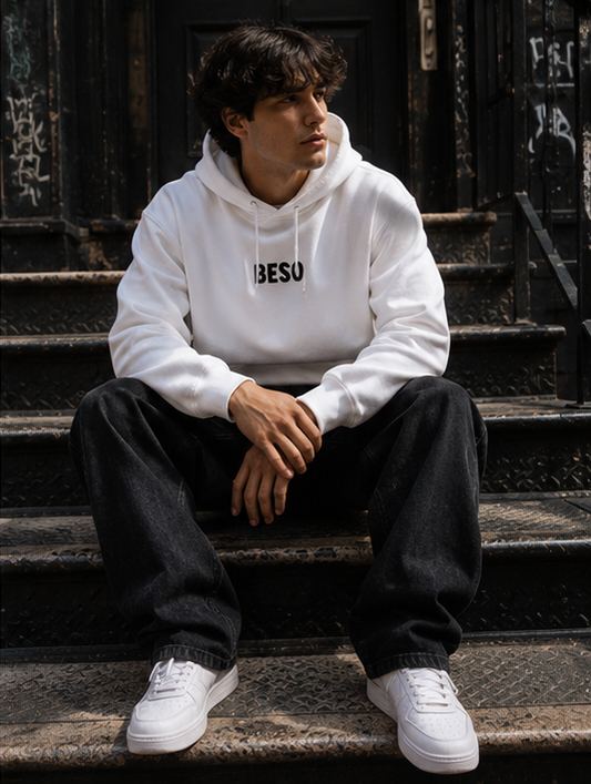 Heavyweight Pullover Hoodie White-Beso