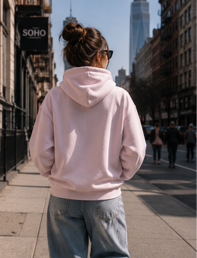 Heavyweight Pullover Hoodie- Light Pink Beso