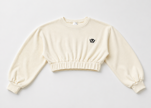 Cropped Top Jogger Set (Cream)