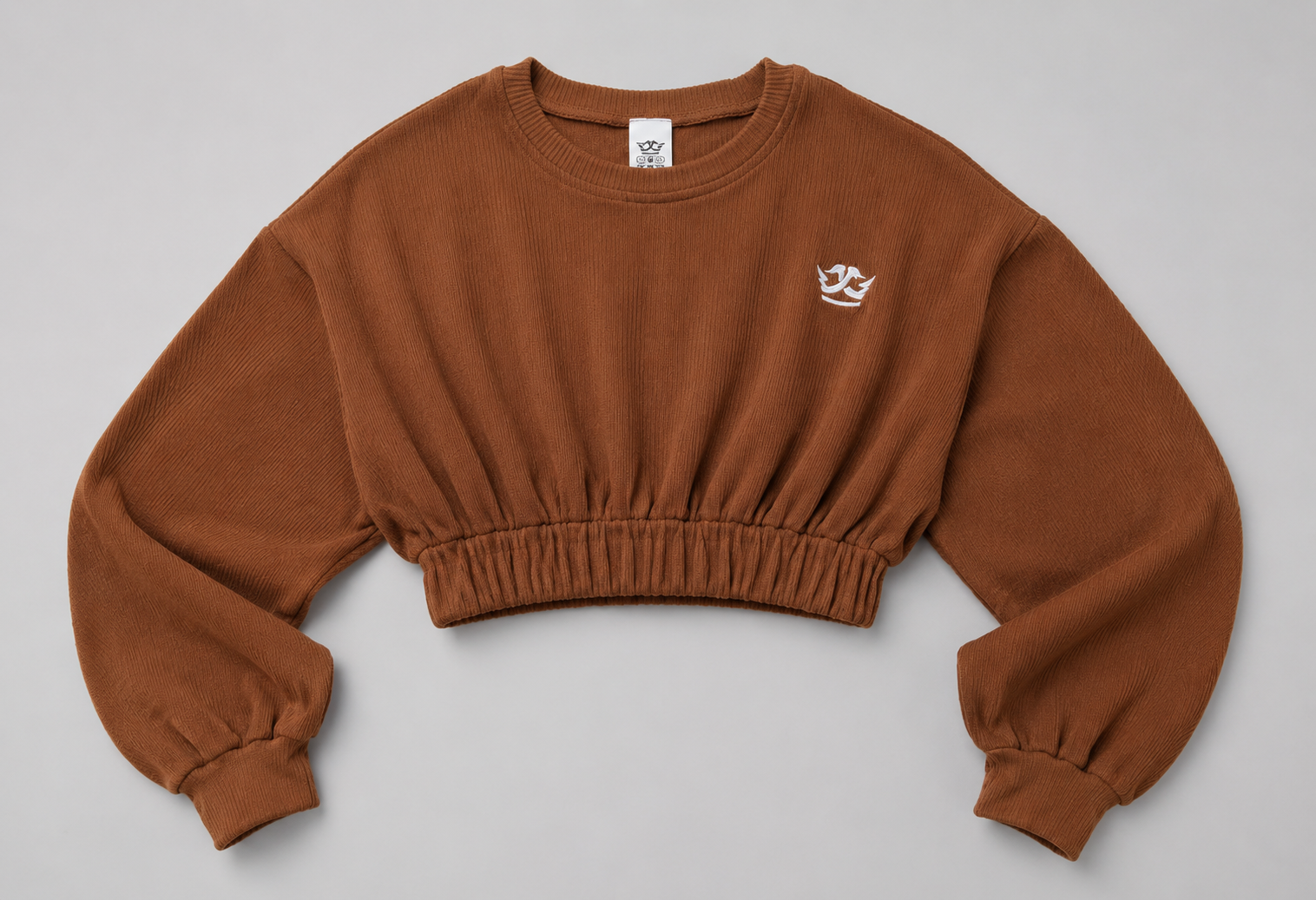 Jogger-Set mit kurzem Oberteil (Dunkelbraun)