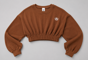 Jogger-Set mit kurzem Oberteil (Dunkelbraun)