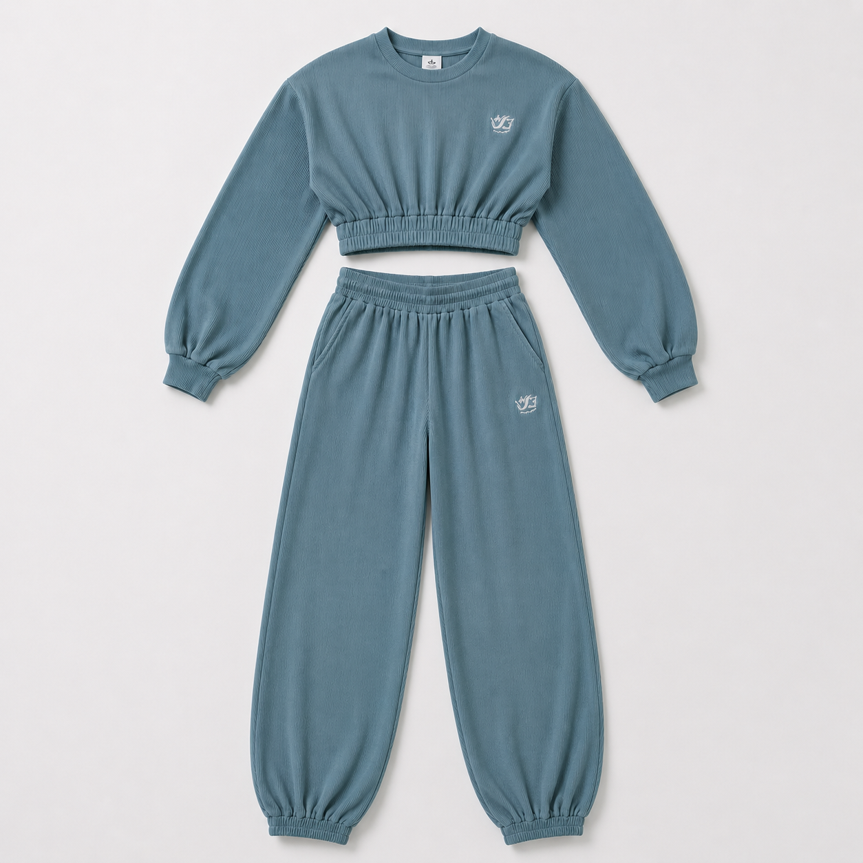 Cropped Top Jogger Set (Turquoise)