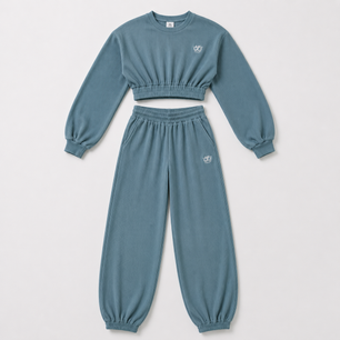 Cropped Top Jogger Set (Turquoise)