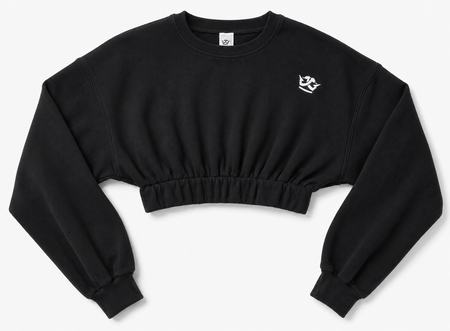 Cropped Top Jogger Set (Black)