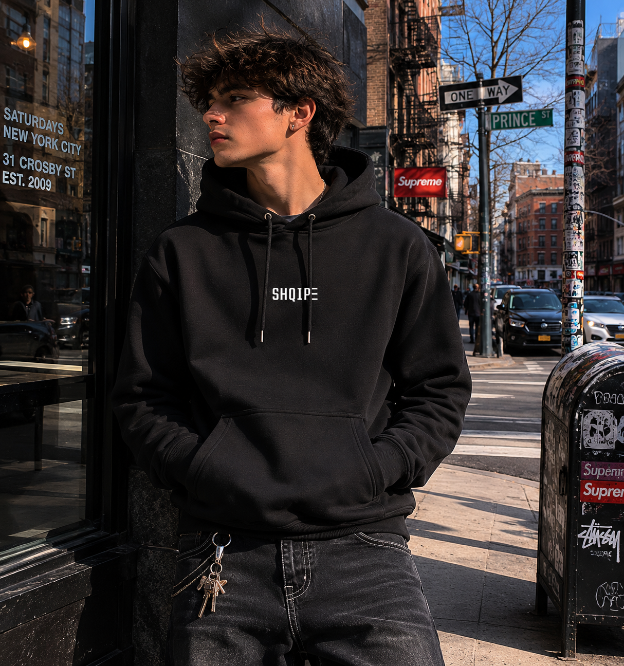 Premium Heavyweight Cross Grain Hoodie_Black