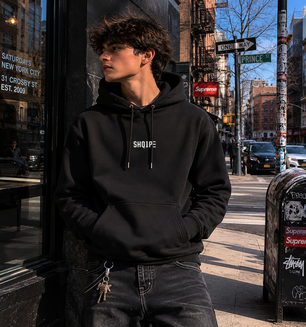 Premium Heavyweight Cross Grain Hoodie_Black
