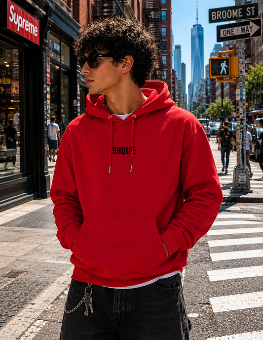 Premium Heavyweight Cross Grain Hoodie Red