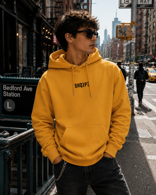 Premium Heavyweight Cross Grain Hoodie Gold