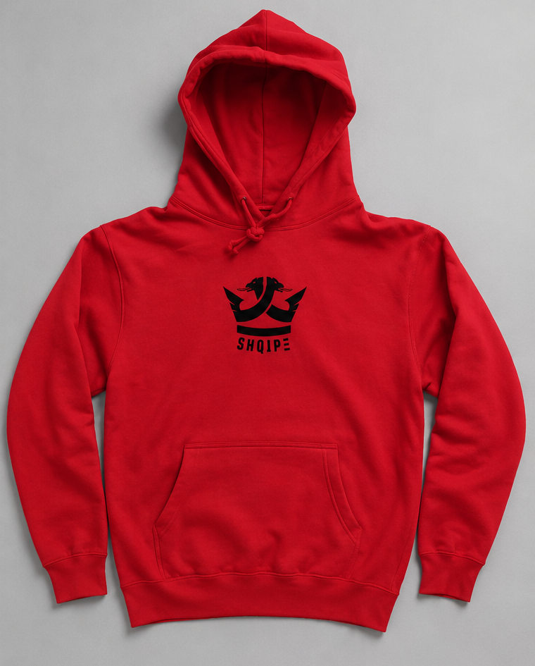 Pullover Hoodie- (Red) Black Logo