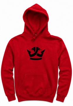 Pullover Hoodie - (Red) Black Crown