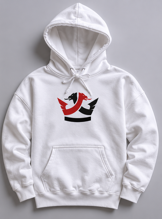 Pullover Hoodie- (White) Full Logo
