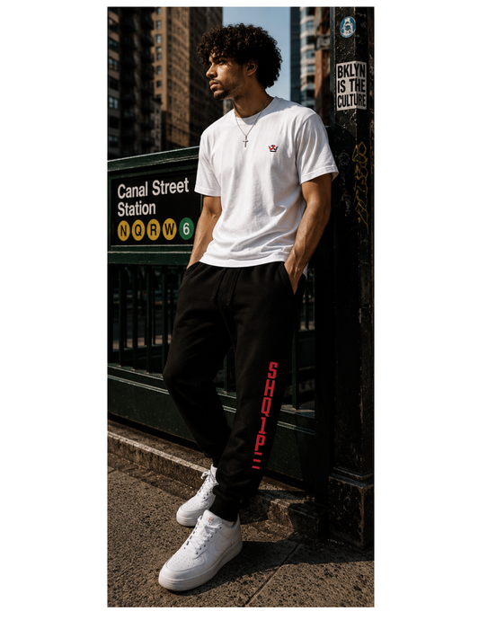 Premium Joggers-Black/Red