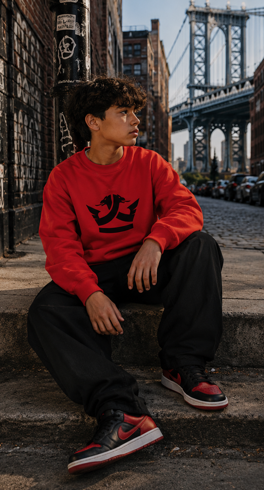 Heavy Blend Jugend-Sweatshirt mit Rundhalsausschnitt – Rot