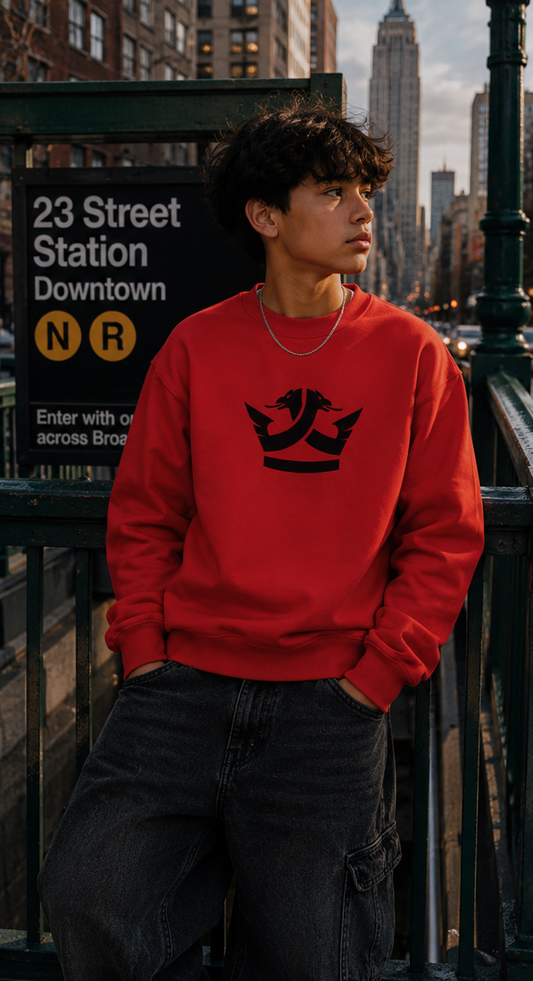 Heavy Blend Jugend-Sweatshirt mit Rundhalsausschnitt – Rot