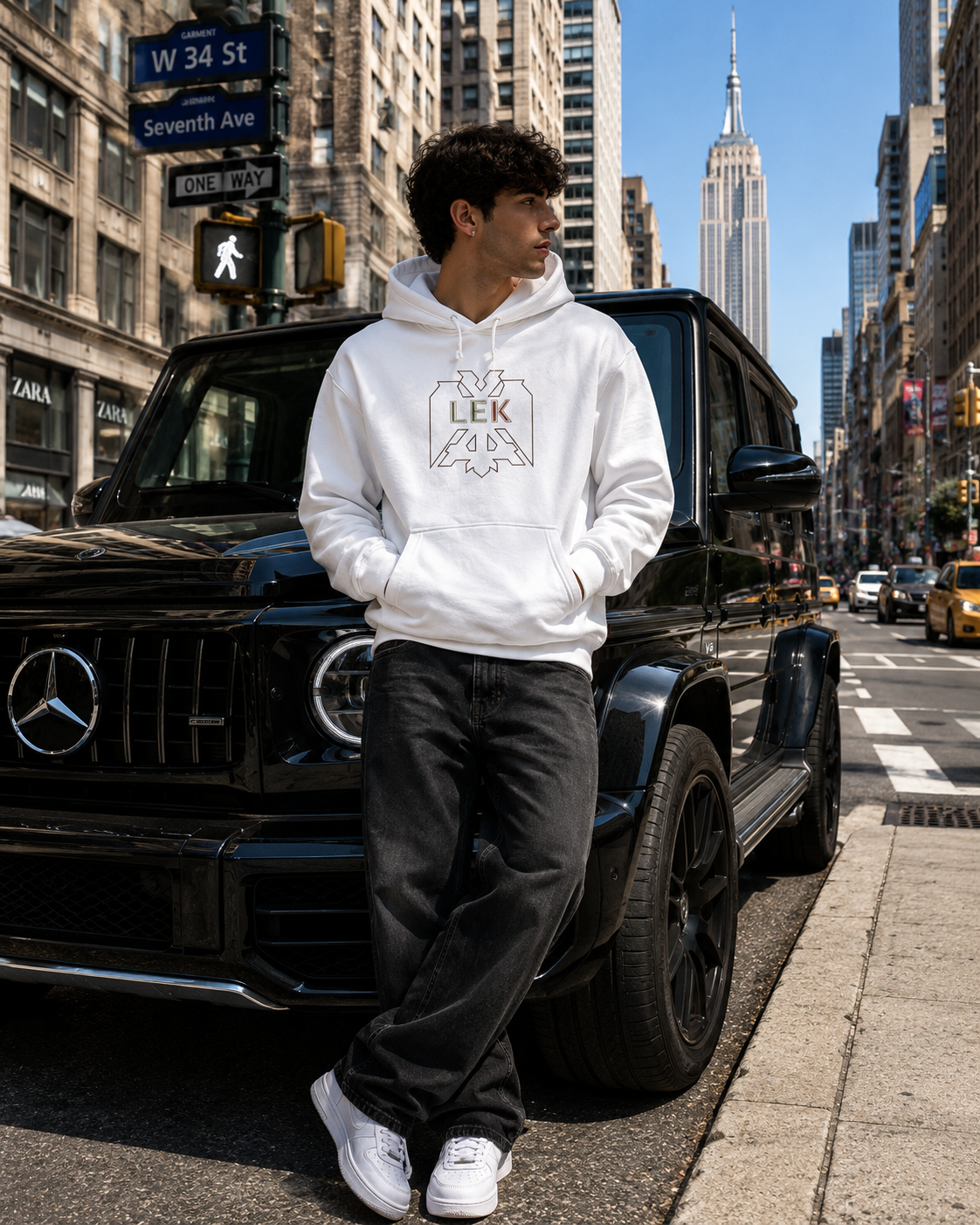 Pullover Hoodie- (White) LEK Design