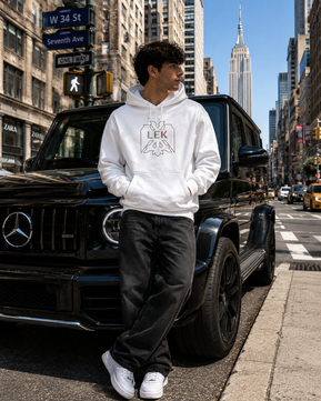Pullover Hoodie- (White) LEK Design
