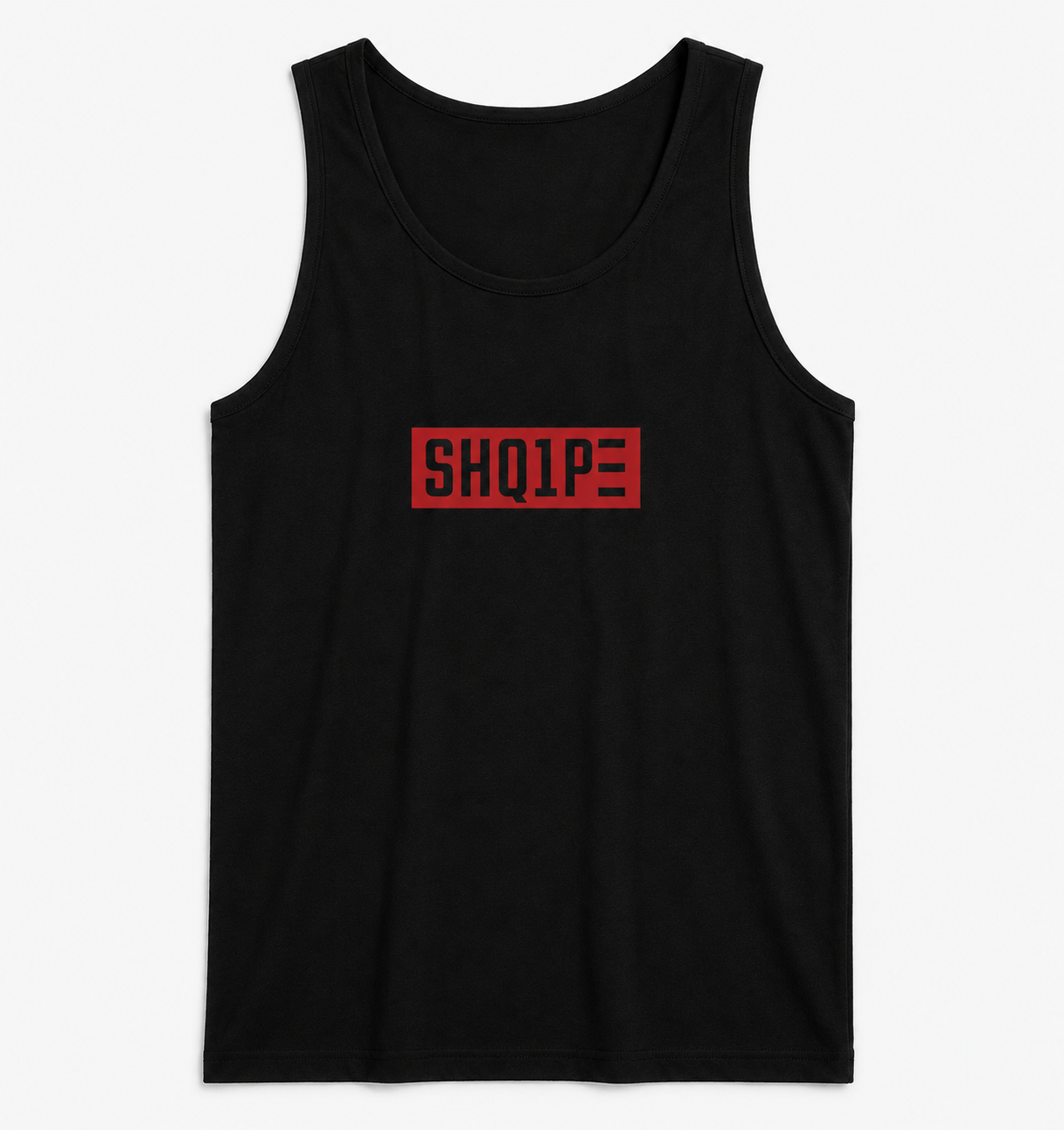 Tanktop – schwarzer roter Text
