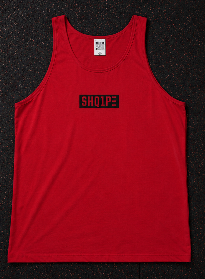 Tanktop – roter/schwarzer Text