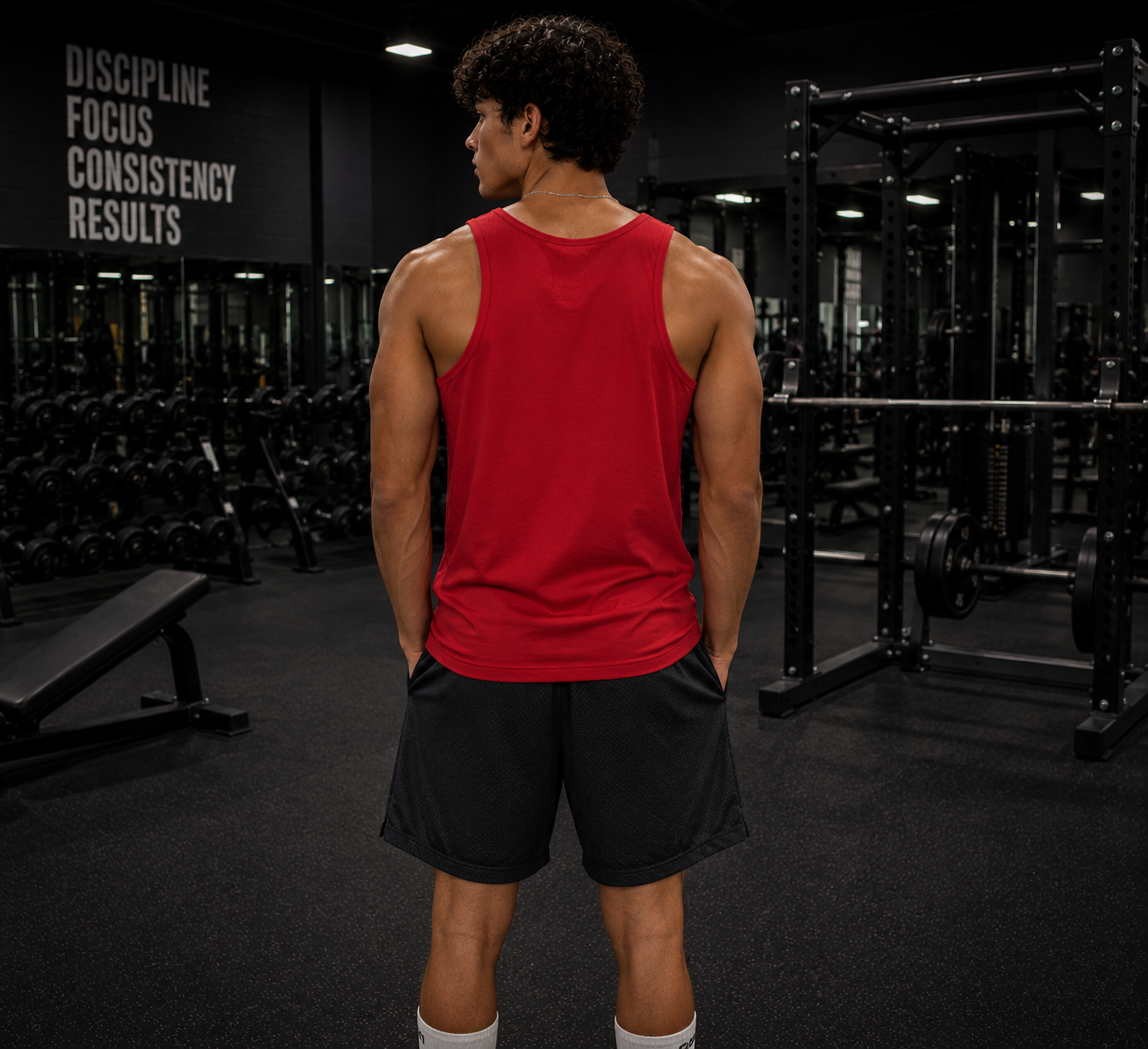 Tanktop – roter/schwarzer Text