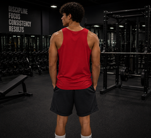 Tanktop – roter/schwarzer Text