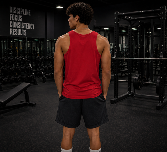 Tank Top-Red/Black Text
