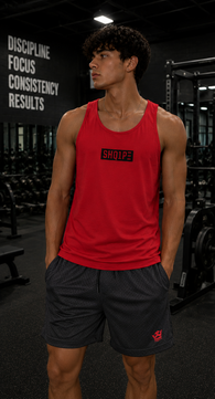 Tanktop – roter/schwarzer Text