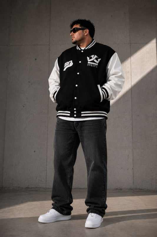 White & Black Varsity Jacket