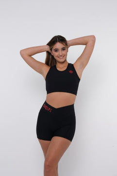 Shorts + Tank Top Black Color/Red Logo