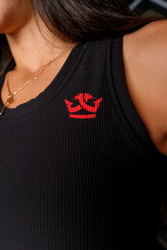 Shorts + Tank Top Black Color/Red Logo