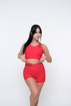 Shorts + Tank Top Red Color/Black Logo