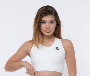 Shorts + Tank Top White Color/Black Logo
