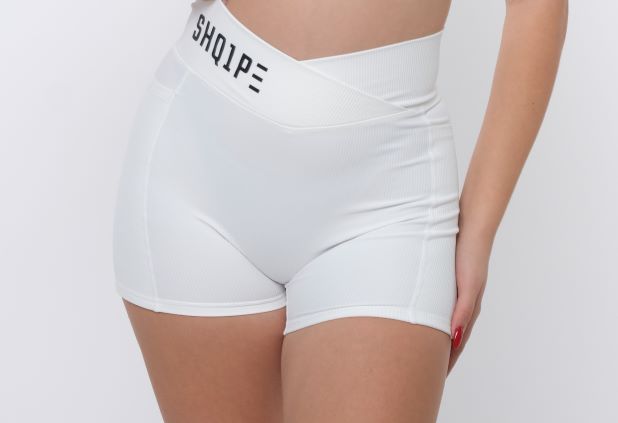 Shorts + Tank Top White Color/Black Logo